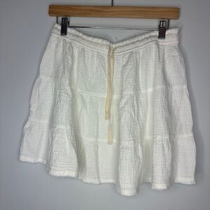 Aerie Gauze Cotton Cover Up Tiered Mini Skirt Medium NWOT